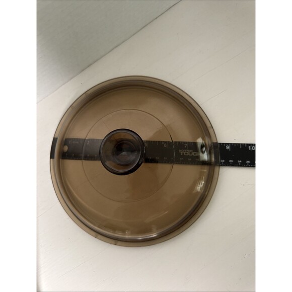 Vintage Vision Ware Corning Replacement Lid  V-2.5-C Pyrex Amber Round 8.5 inch - Picture 7 of 7